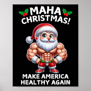 Trump Rfk Jr Christmas Santa Maha Christmas Holida Poster