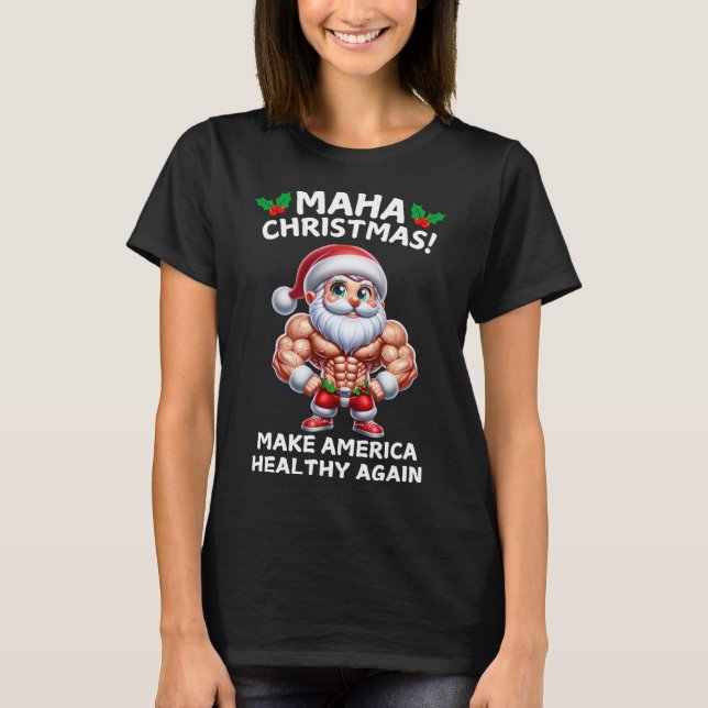 Trump Rfk Jr Christmas Santa Maha Christmas Holida T-Shirt (Front)