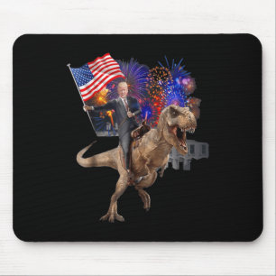 Trump Riding A Dinosaur T-rex Suppor Trump 2020 Mouse Mat