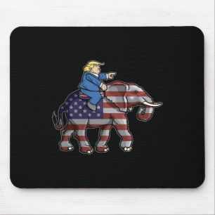 Trump Riding Elephant Republicans Shirt Gift Mouse Mat