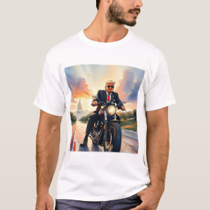 Trump Riding Motorcycle US Capitol Washington DC T-Shirt