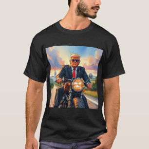 Trump Riding Motorcycle US Capitol Washington DC T-Shirt