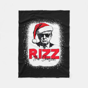 Trump Rizz The Season Christmas Funny Donald Trump Fleece Blanket