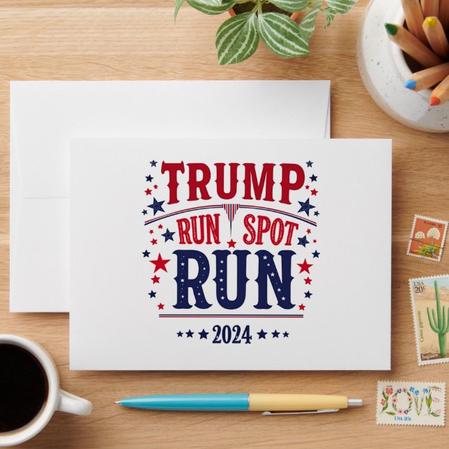Trump Run Spot Run Funny Election Debate  Envelope (Desk)