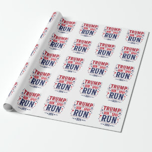 Trump Run Spot Run Funny Election Debate  Wrapping Paper