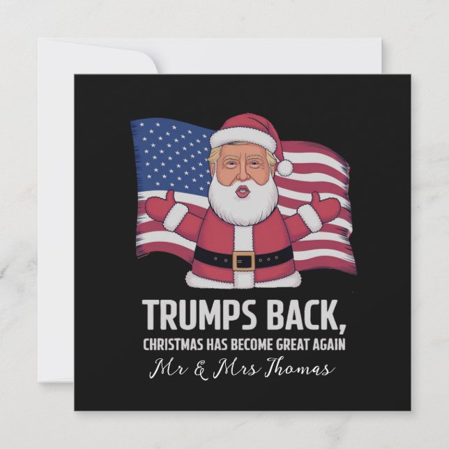 Trump’s Back: Christmas Has Become Great Again  Invitation (Front)