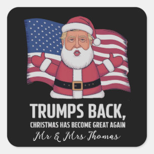 Trump’s Back: Christmas Has Become Great Again  Square Sticker