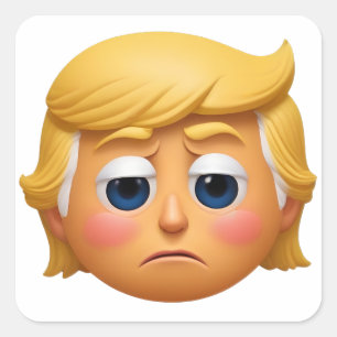 Trump Sad Emoji Square Sticker