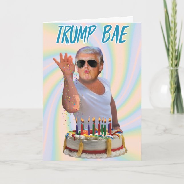 Trump Salt Bae Birthday Funny Paper Card (Front)
