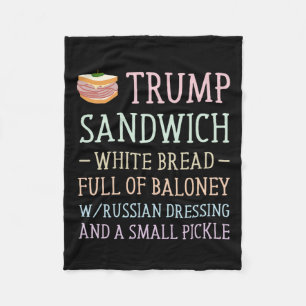 Trump Sandwich Sign Funny Fleece Blanket
