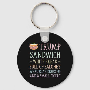 Trump Sandwich Sign Funny Key Ring