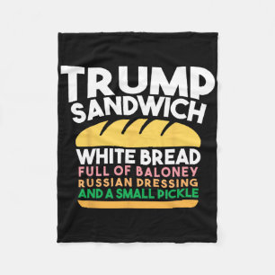 Trump Sandwich White Bread Full Of Baloney Russian Fleece Blanket