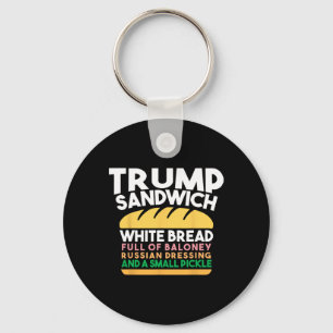 Trump Sandwich White Bread Full Of Baloney Russian Key Ring