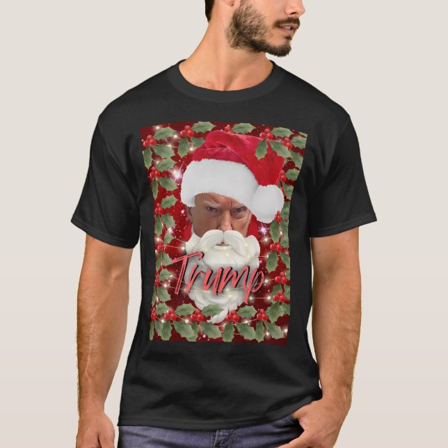 Trump Santa Claus Christmas T-Shirt (Front)