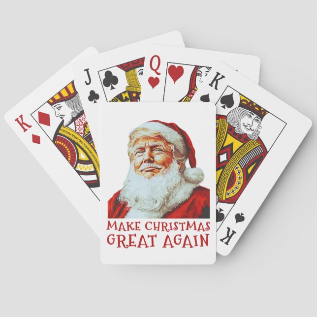 Trump Santa Claus | Make Christmas Great Again Playing Cards (Back)