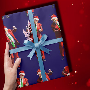 Trump Santa Claus   Trump Dance Christmas Gift Wrapping Paper