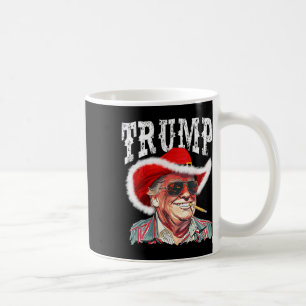Trump Santa Cowboy Hat Christmas Texas Western How Coffee Mug