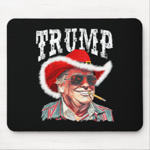 Trump Santa Cowboy Hat Christmas Texas Western How Mouse Mat