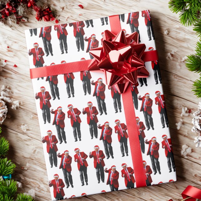 Trump Santa Hat Dance Christmas | Trump Dancing Wrapping Paper (Creator Uploaded)