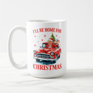 Trump Santa Hat I'll Be Home for Christmas Coffee Mug
