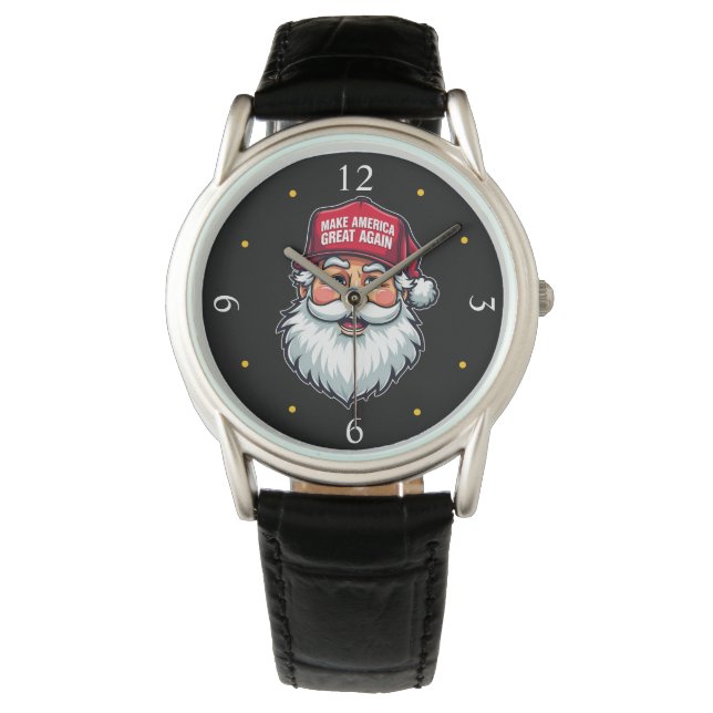Trump Santa Hat: MAGA Christmas President Watch (Front)