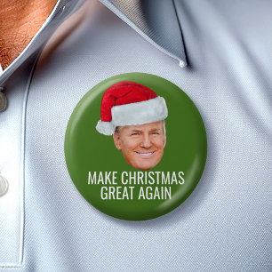 Trump Santa Hat - Make Christmas Great Again funny 6 Cm Round Badge