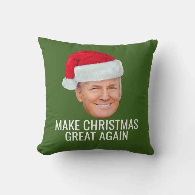 Trump Santa Hat - Make Christmas Great Again funny Cushion (Front)