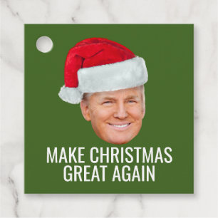 Trump Santa Hat Make Christmas Great Again funny Favour Tags