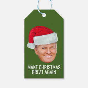 Trump Santa Hat Make Christmas Great Again funny Gift Tags