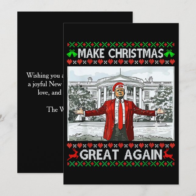 Trump Santa Hat | Make Christmas Great Again Holiday Card (Front/Back)