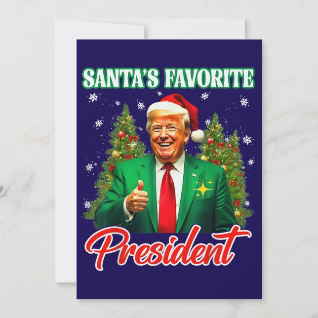 Trump Santa Hat | Santa's Favourite President Holiday Card (Front)