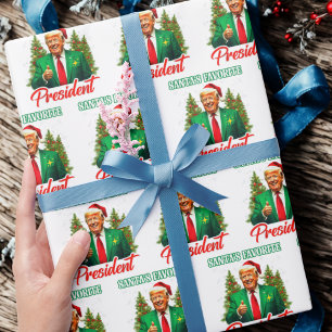 Trump Santa Hat Wrap Santa's Favourite President Wrapping Paper