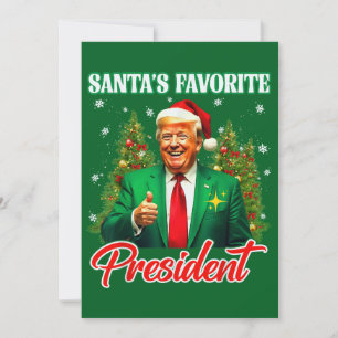 Trump Santa Hat Xmas   Santa's Favorite President Holiday Card