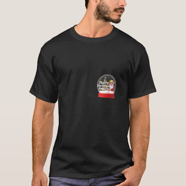 Trump Santa Snowglobe Men Women V Neck T-Shirt (Front)