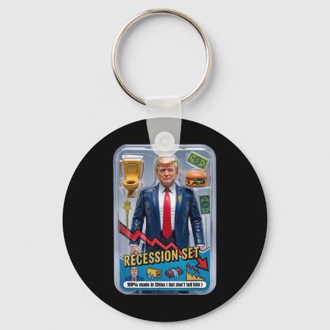 Trump Satire Survived Recession Box Set Action Fig Key Ring (Front)