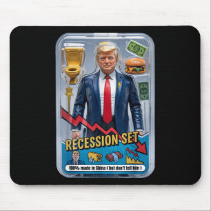Trump Satire Survived Recession Box Set Action Fig Mouse Mat