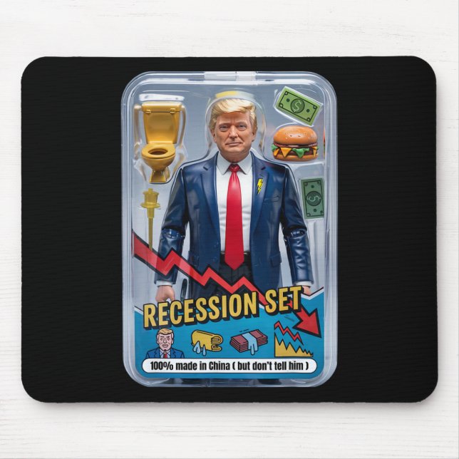 Trump Satire Survived Recession Box Set Action Fig Mouse Mat (Front)