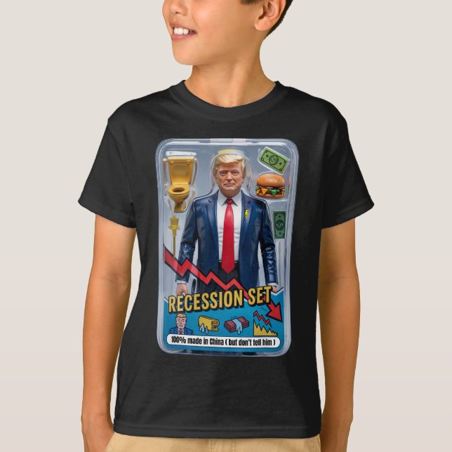 Trump Satire Survived Recession Box Set Action Fig T-Shirt (Front)