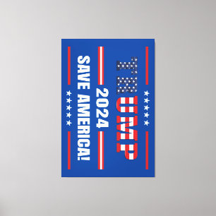 Trump save America again 2024 USA elections MAGA Canvas Print