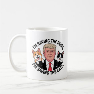 Trump Saves the Animals (rounded) Coffee Mug
