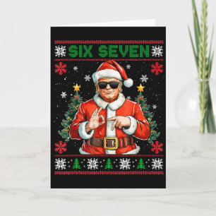 Trump Says 67 Meme Six Seven Funny Ugly Christmas  Card