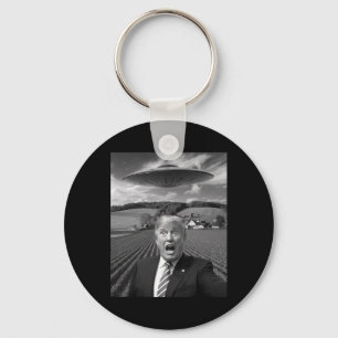 Trump Selfie With Alien Ufo Funny Trump Gifts For Key Ring