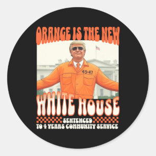 Trump Sentenced 4 Years Community Service Retro Ch Classic Round Sticker