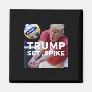 Trump Set Spike Funny Political Volleyball Player  Magnet