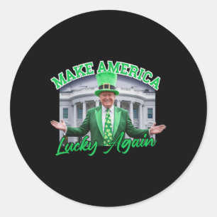Trump Shamrock Make America Lucky Again St Classic Round Sticker