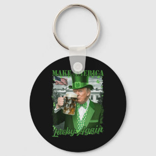 Trump Shamrock Make America Lucky Again St Key Ring