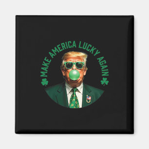 Trump Shamrock Make America Lucky Again St Patrick Magnet