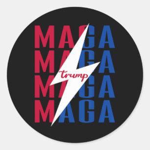 Trump Shirt Flag Vintage Style Poster Mega 2024 Classic Round Sticker