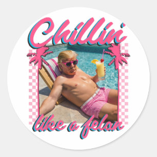 Trump Shirt Funny Chillin Like A Felon Trump 2024  Classic Round Sticker