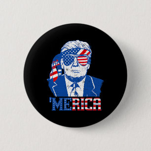 Trump Shirt Merica Trump Sungl Us Flag 4th Of July 6 Cm Round Badge